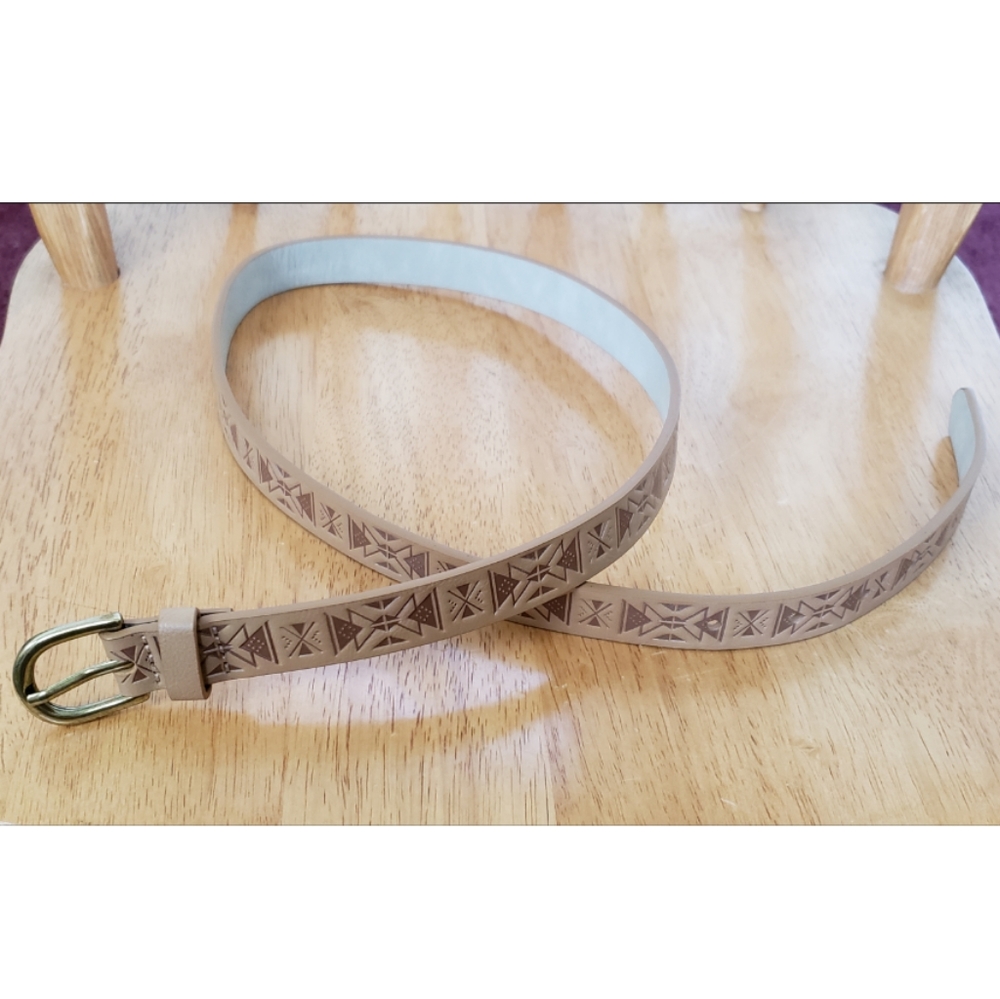 Tan & Brown Tribal Print Belt